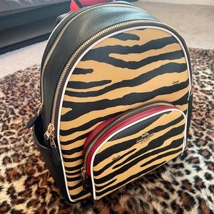 Coach Court Backpack with tiger print